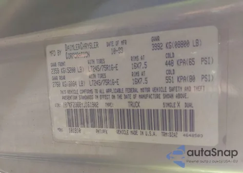 2000 Dodge Ram 2500 St from USA, damaged, VIN 1B7KF2368YJ161902